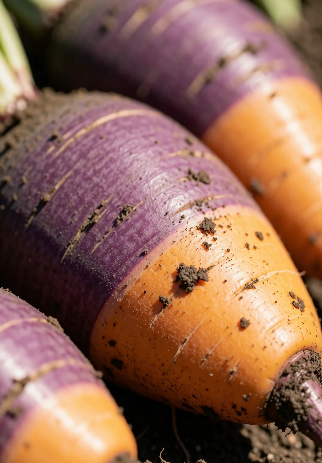 Macro texture of raw heirloom root vegetables