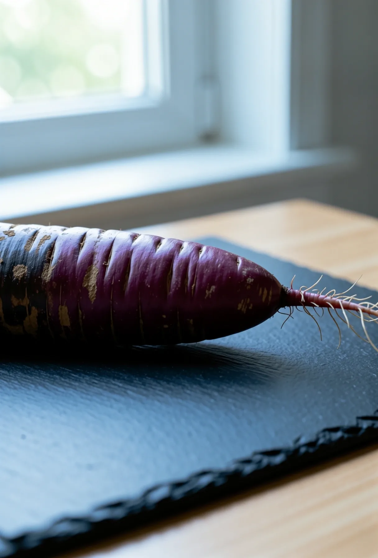 Raw organic root vegetable representing nutritional purity